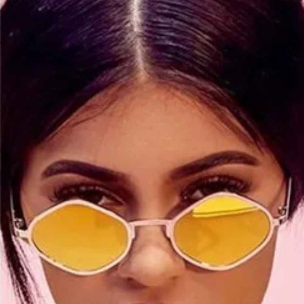 Quay Australia Hexagonal Yellow “Purple Honey” Sunglasses